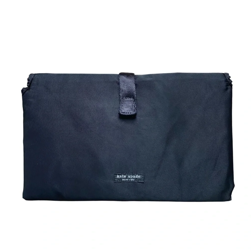 Kate Spade New York Vintage Black Nylon Fold Hygiene Cosmetic Travel Bag